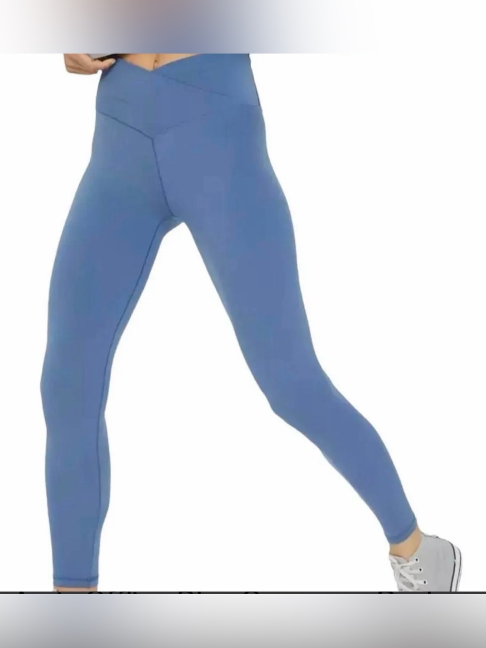 Aerie Offline High-Waist Crossover Blue Active Leggings Size L